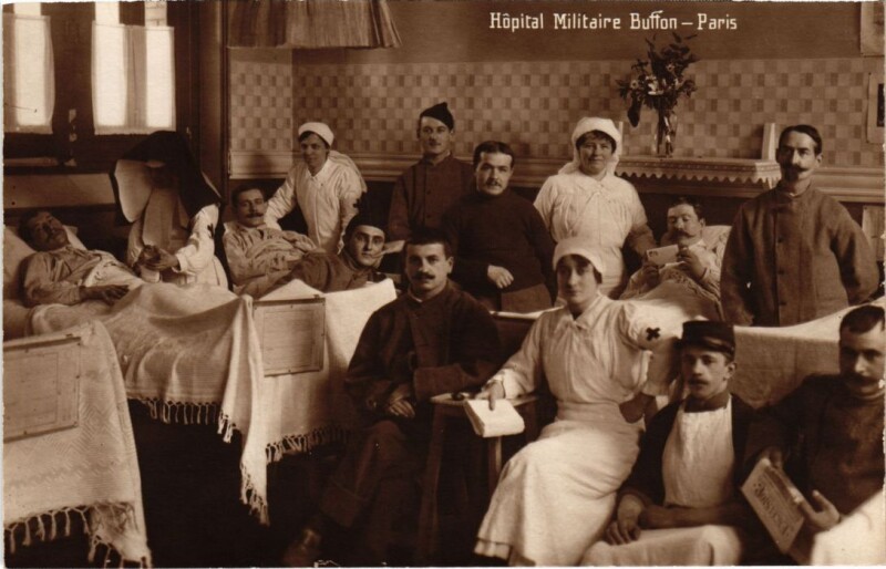 Carte postale ancienne Paris 5e Hopital Militaire Buffon carte photo à Paris 5e
