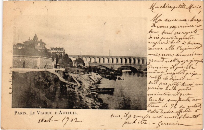 Carte postale ancienne Le Viaduc d'Auteuil à Paris 16e