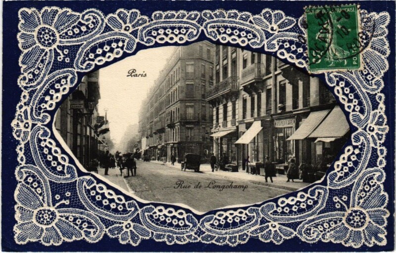 Carte postale ancienne Rue de Longchamp à Paris 16e