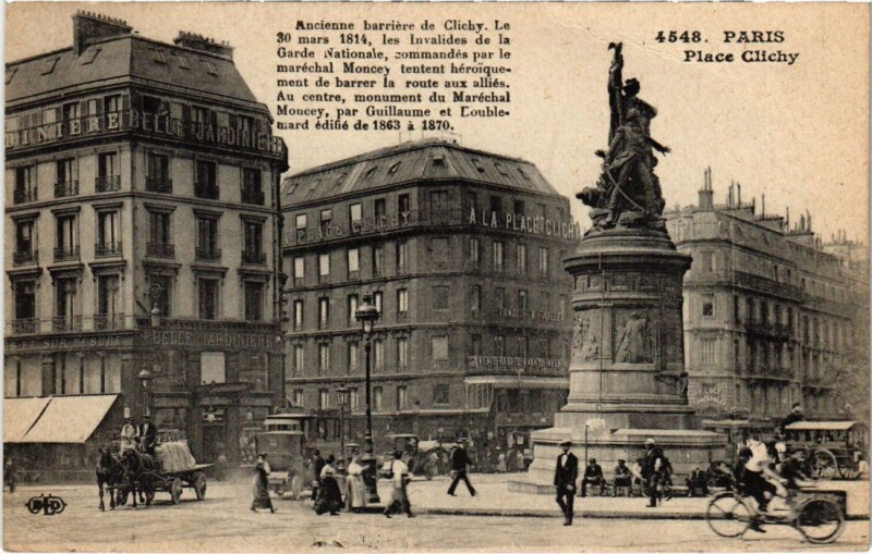Carte postale ancienne Place Clichy à Paris 9e