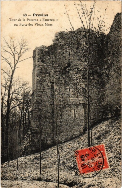 Carte postale ancienne Provins Tour de la Poterne Faneron à Provins