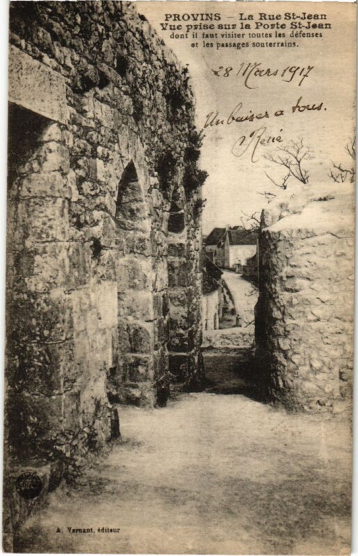 Carte postale ancienne Provins rue Saint-Jean à Provins