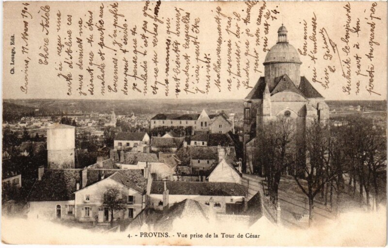 Carte postale ancienne Provins vue prise de la Tour de Cesar à Provins