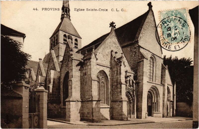 Carte postale ancienne Provins Eglise Saint-Croix à Provins