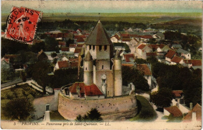 Carte postale ancienne Provins panorama pris de Saint-Quiriace à Provins