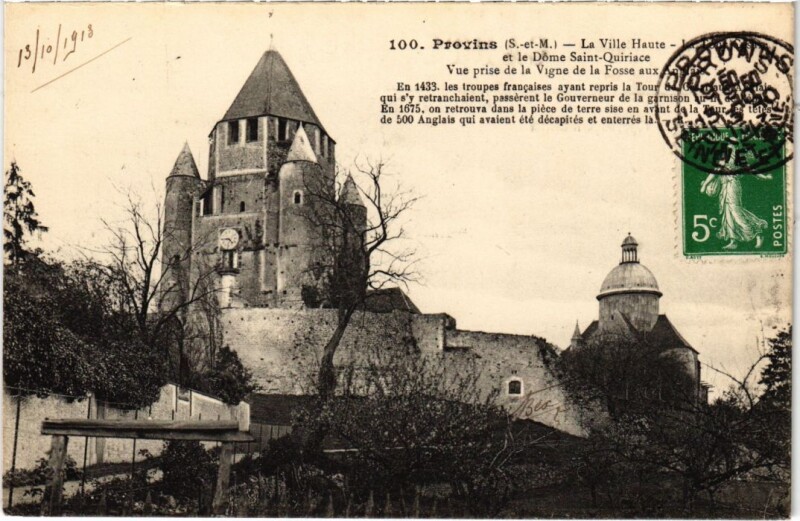 Carte postale ancienne Provins Tour de Cesar et le Dome Saint-Quiriace à Provins