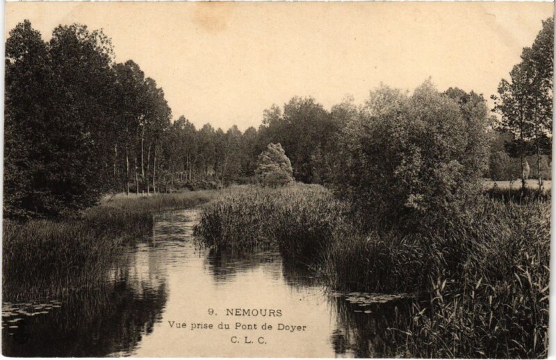 Carte postale ancienne Nemours vue prise du Pont de Doyer à Nemours