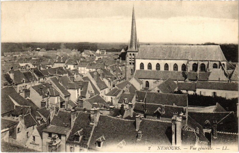 Carte postale ancienne Nemours vue generale à Nemours