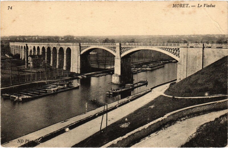 Carte postale ancienne Moret sur Loing Le Viaduc