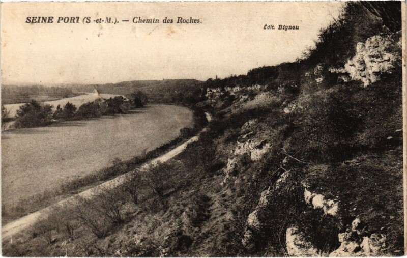 Carte postale ancienne Seine Port Chemin des Roches à Seine-Port