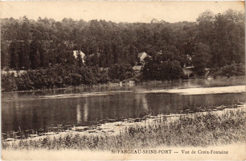 Carte postale ancienne Seine Port vue de Corix Fontaine à Seine-Port