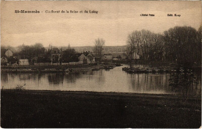 Carte postale ancienne Saint-Mammes Confluent de la Seine et du Loing