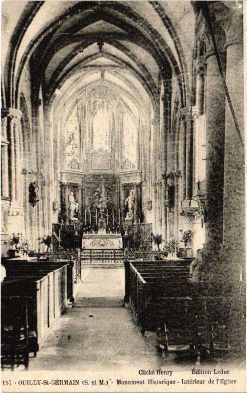 Carte postale ancienne Ouilly-Saint-Germain Interieur de l'Eglise