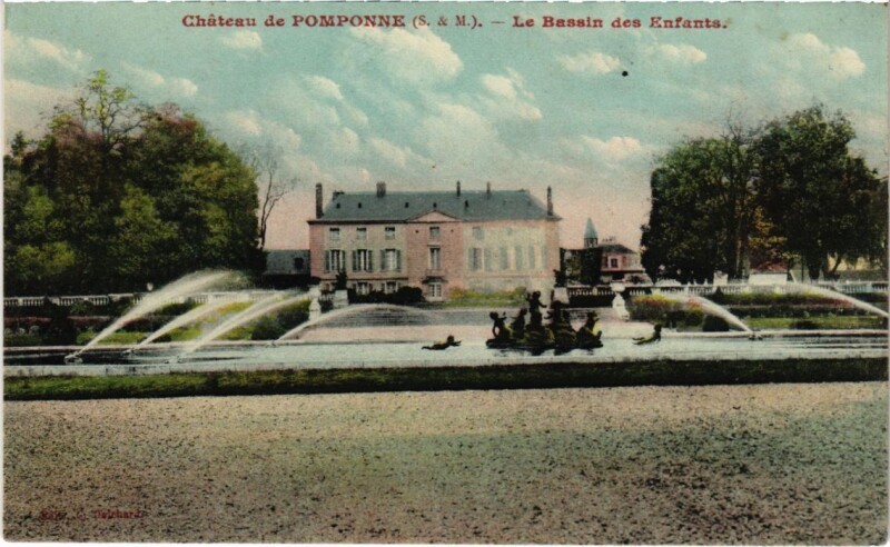 Carte postale ancienne Pomponne Chateau de Pomponne - Le Bassin des Enfants à Pomponne