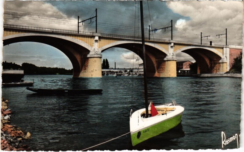 Carte postale ancienne La Mee-sur-Seine Le Pont du Chemin de Fer