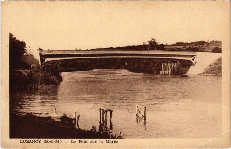 Carte postale ancienne Luzancy Le Pont sur la Marne à Luzancy
