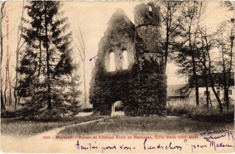 Carte postale ancienne Montcerf Ruines du Chateau Royal de Becoiseau