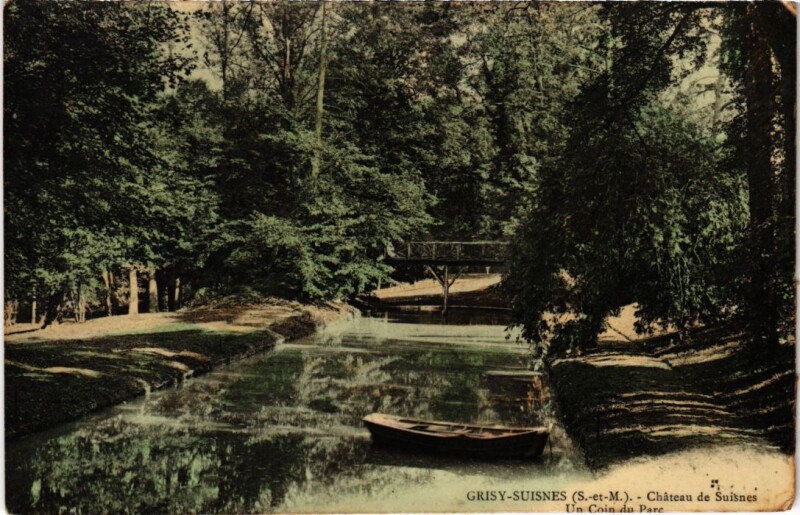 Carte postale ancienne Grisy-Suisnes Chateau de Suisnes - Un Coin du Parc à Grisy-Suisnes
