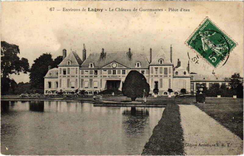 Carte postale ancienne Guermantes Chateau de Guermantes - Piece d'Eau à Guermantes