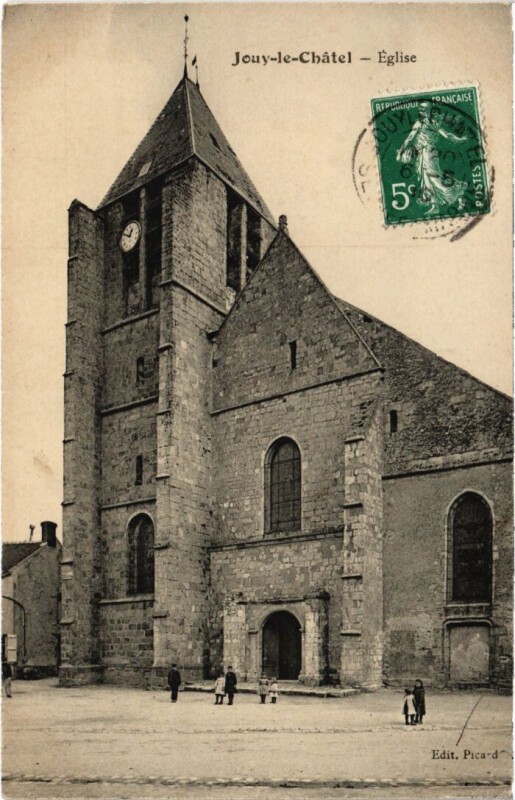 Carte postale ancienne Jouy-le-Chatel Eglise