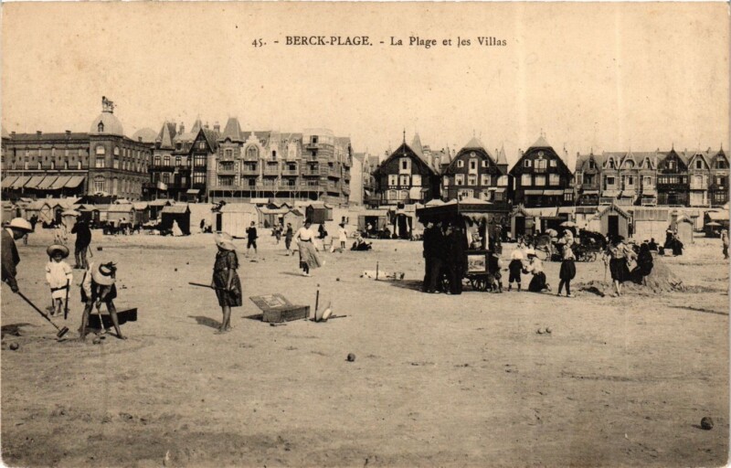 Carte postale ancienne Berck-Plage - La Plage et les Villas à Berck