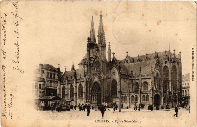 Carte postale ancienne Nord Roubaix Eglise Saint-Martin à Roubaix