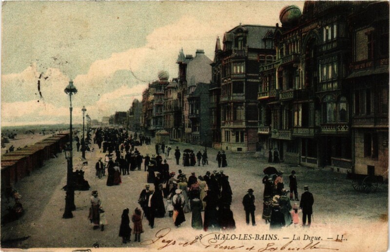 Carte postale ancienne Nord Malo-les-Bains La Digue