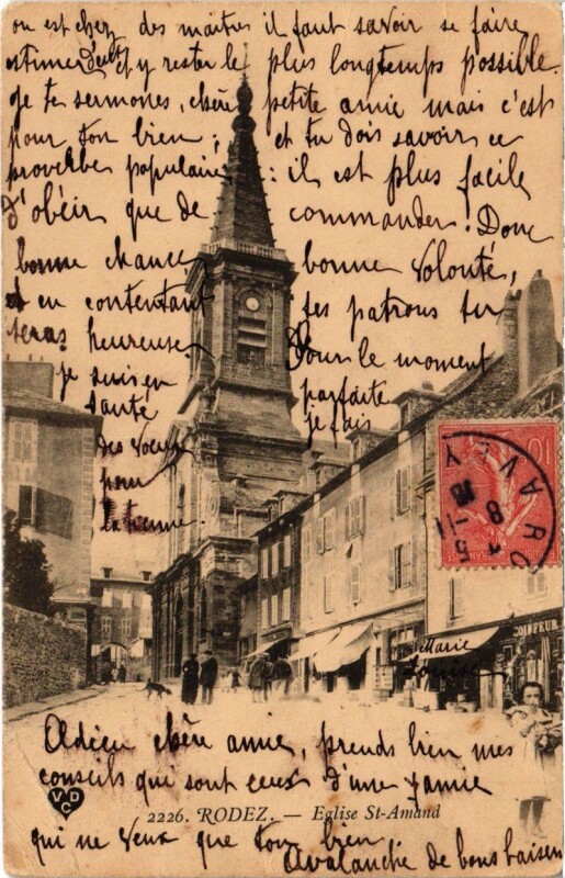 Carte postale ancienne Rodez - Eglise Saint-Amand à Rodez
