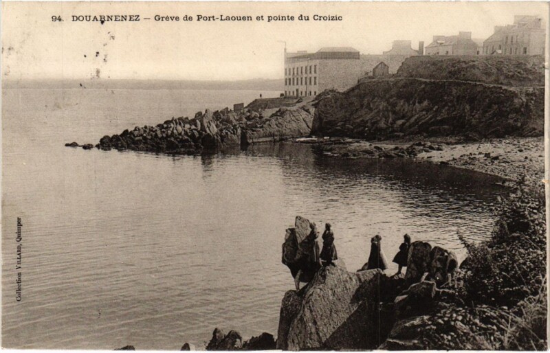 Carte postale ancienne Douarnenez- Greve de Port Laouen et pointe du Croizic France à Douarnenez