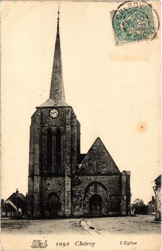 Carte postale ancienne Cheroy - L'Eglise à Chéroy