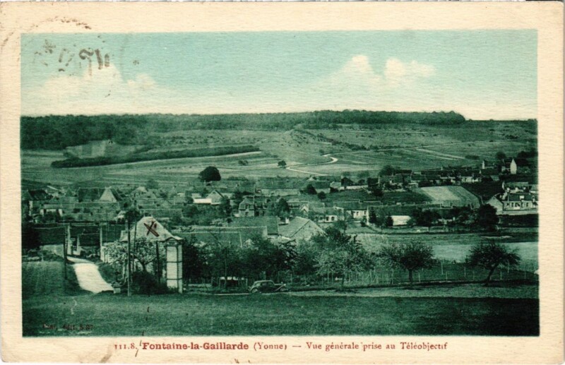 Carte postale ancienne Fontaine-la-Gaillarde - Vue générale prise au Teleobjectif à Fontaine-la-Gaillarde
