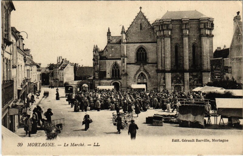 Carte postale ancienne Mortagne Orne - Le Marche