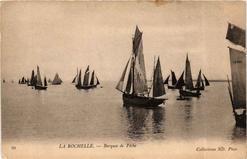 Carte postale ancienne La Rochelle - Barques de Péche à La Rochelle