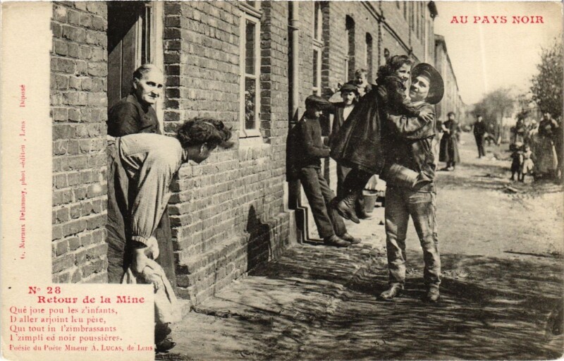 Carte postale ancienne Au Pays Noir - Retour de la Mine