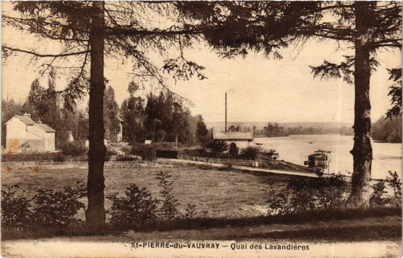 Carte postale ancienne Saint-Pierre-du-Vauvray Quai des Lavandieres à Saint-Pierre-du-Vauvray