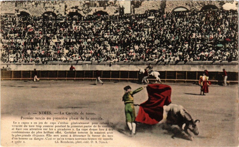 Carte postale ancienne Nimes La Corrida de toros Le capeo