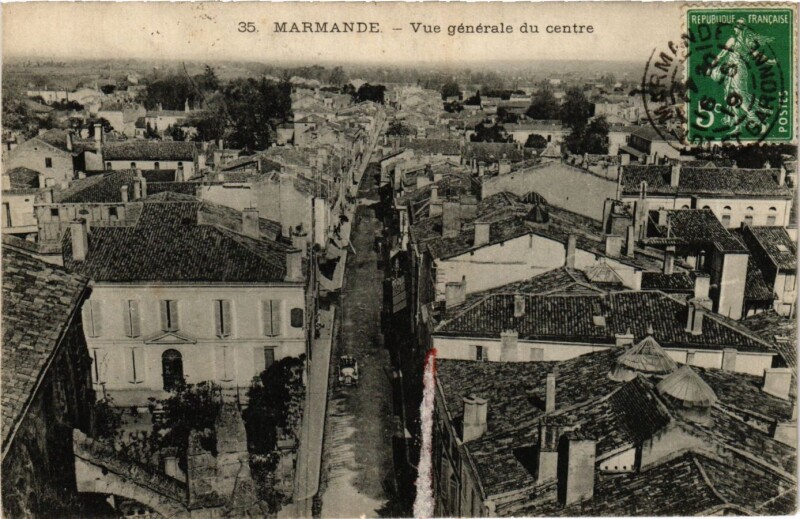 Carte postale ancienne Marmande Vur générale du centre à Marmande