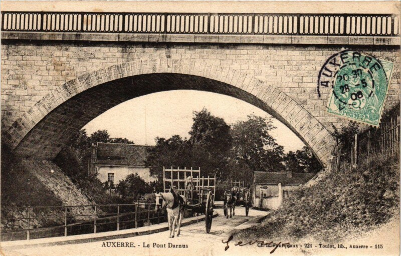Carte postale ancienne Auxerre - Le Pont Darnus France à Auxerre