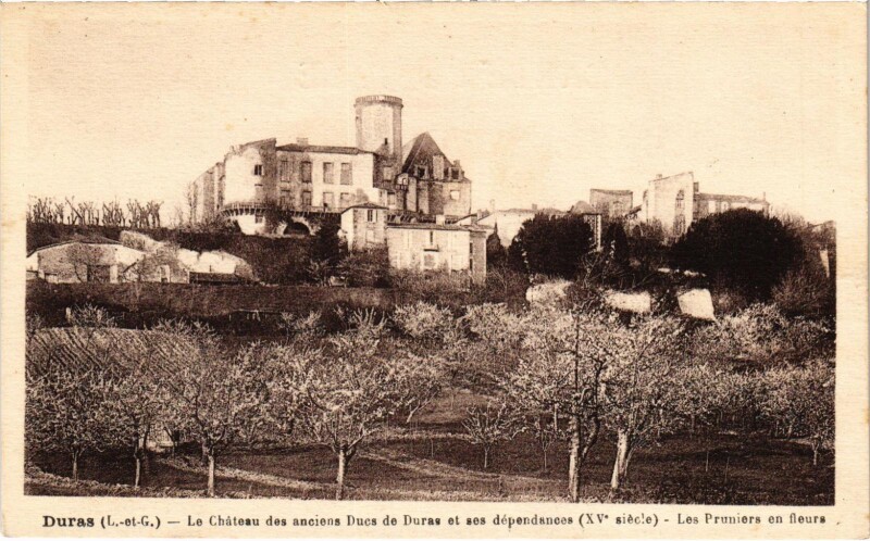 Carte postale ancienne Duras Le Chateau des anciens Ducs Lot et Garonne à Duras