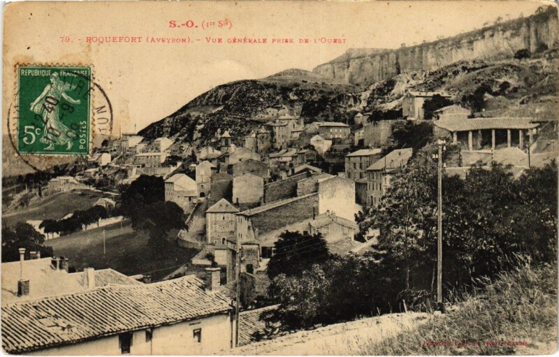 Carte postale ancienne Roquefort - Vue générale prise de L'Ouest
