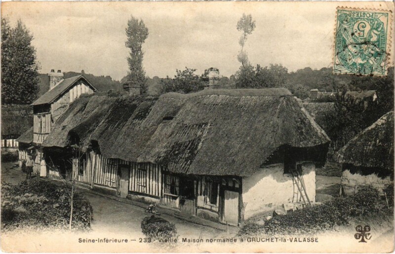 Carte postale ancienne Seine-Inferieure - Vieille Maison normande a Gruchet-la-Valasse