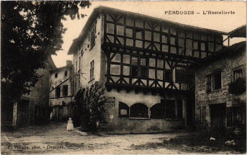 Carte postale ancienne Perouges - L'Hostellerie à Pérouges
