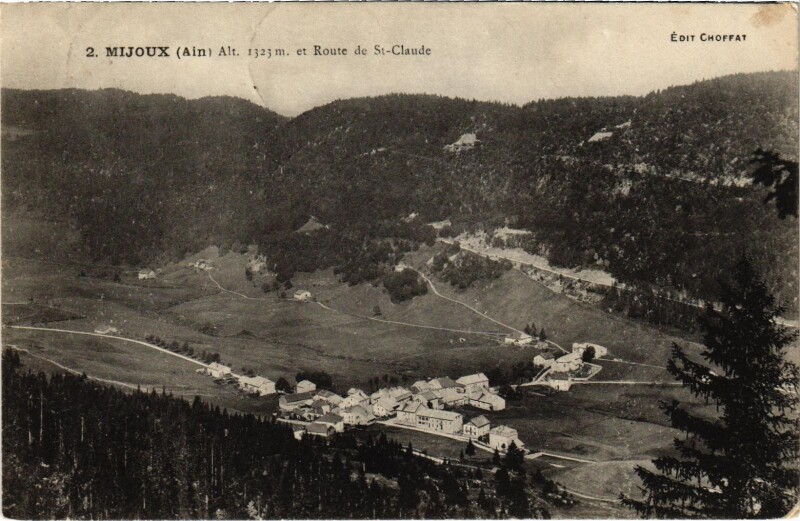 Carte postale ancienne MiJOUX - Rute de Saint-Claude à Mijoux