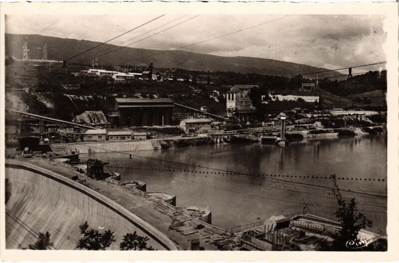 Carte postale ancienne Genissiat - Barrage
