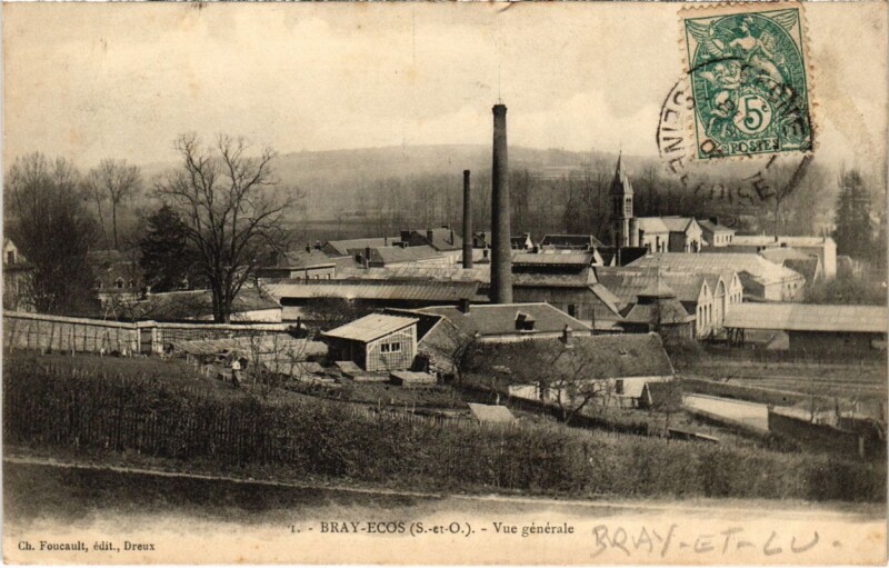 Carte postale ancienne Bray-Ecos - Vue générale