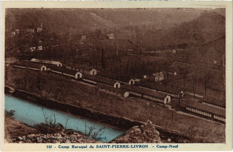 Carte postale ancienne Camp Baraque de Saint-Pierre-Livron Camp Neuf