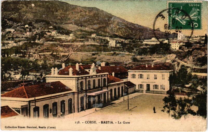 Carte postale ancienne Bastia - La Gare à Bastia