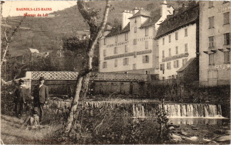 Carte postale ancienne Bagnols-les-Bains - Barrage du Lot