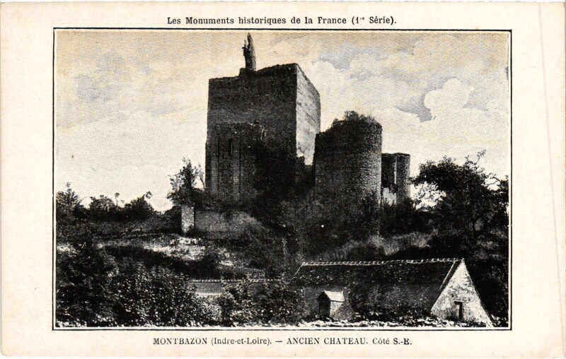 Carte postale ancienne Montbazon (Indre-et-Lire) - Ancien Chateau coté S.-E. à Montbazon