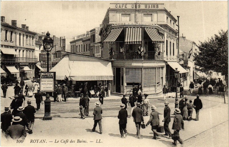 Carte postale ancienne Royan - Le Café des Bains à Royan